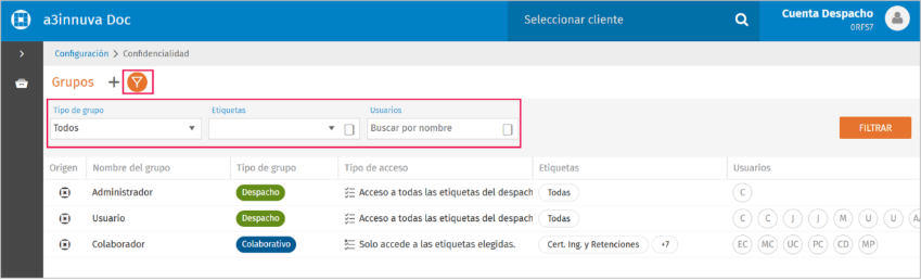 filtros confidencialidad