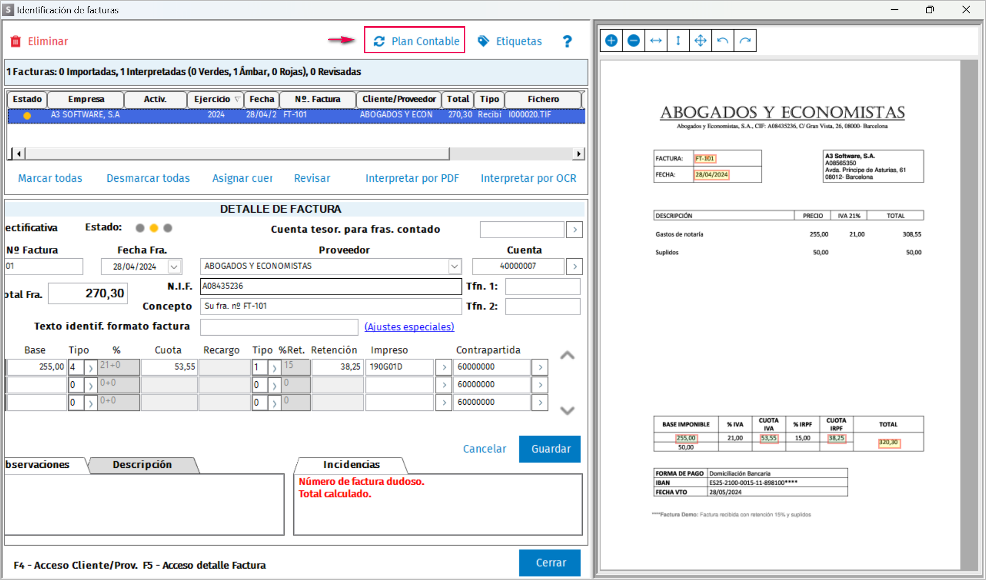 Actualizar plan contable