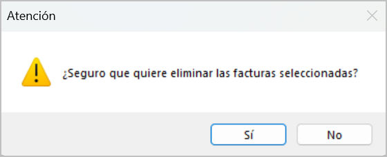 Aviso eliminar factura
