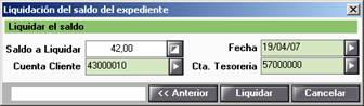 liquidar saldo expediente