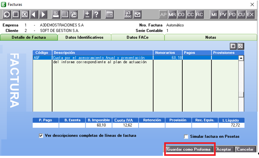 guardar como proforma