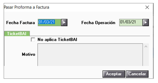 fechas facturas