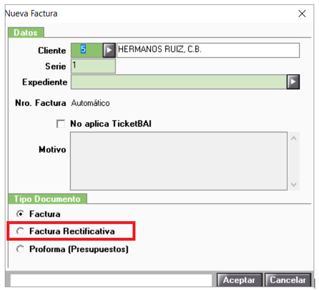 factura rectificativa