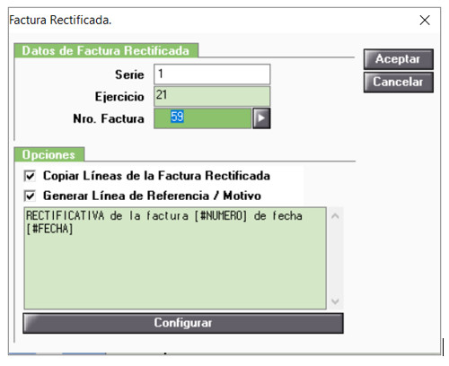 datos factura rectificativa