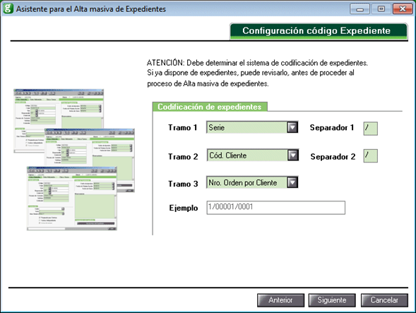 Código de expedientes