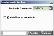 ventana para informar fecha de devolución