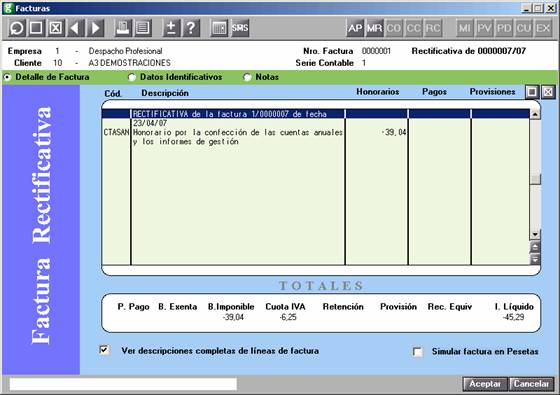 factura rectificativa