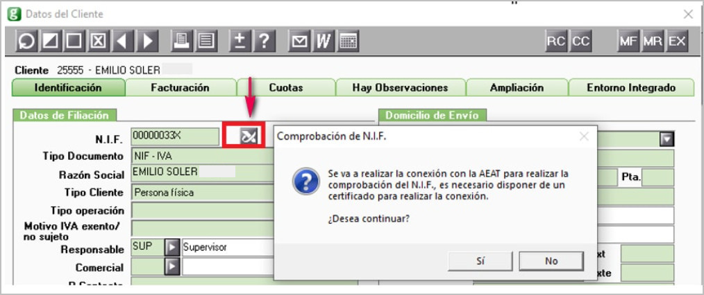 nif ficha del cliente