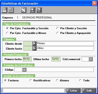 Estadísticas de Facturación