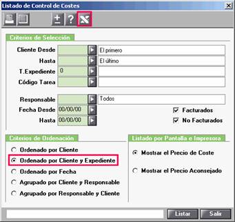 control de costes en excell