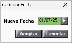 Cambiar fecha