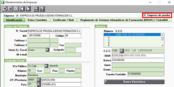 Indicador empresa de prueba