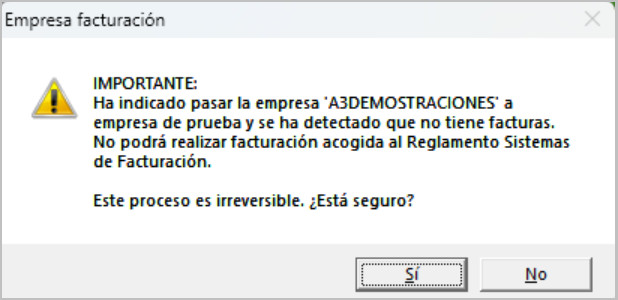 Aviso de empresa de pruebas