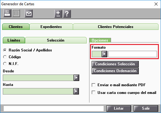 Generador de cartas