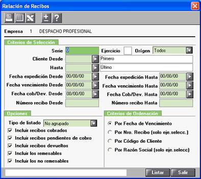 Relación de recibos