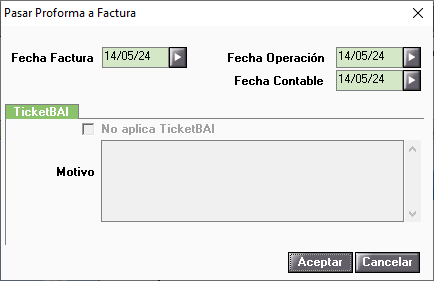 Pasar Proforma a Factura