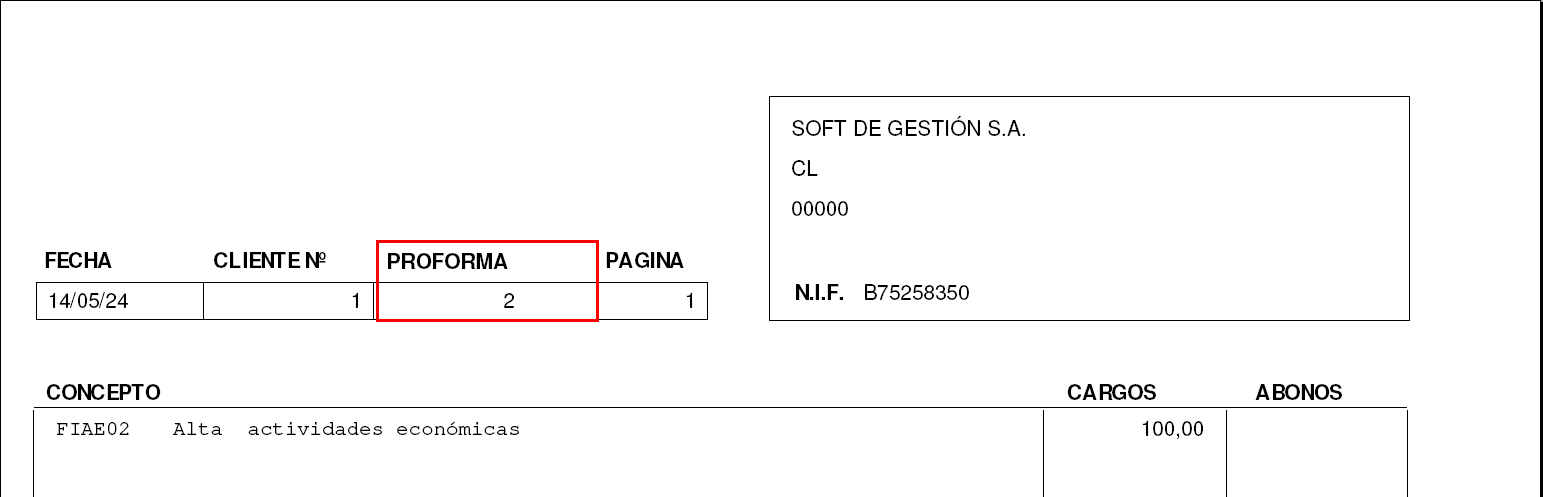 Impresion Factura Proforma