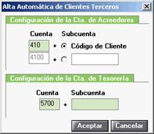 Alta Automática de Chequeo a Terceros