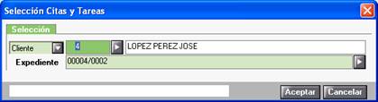 Seleccion de citas y tareas y expediente