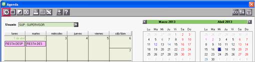 Agenda, filtros de busqueda