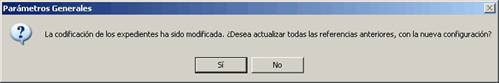 actualizar parametrización de expedientes
