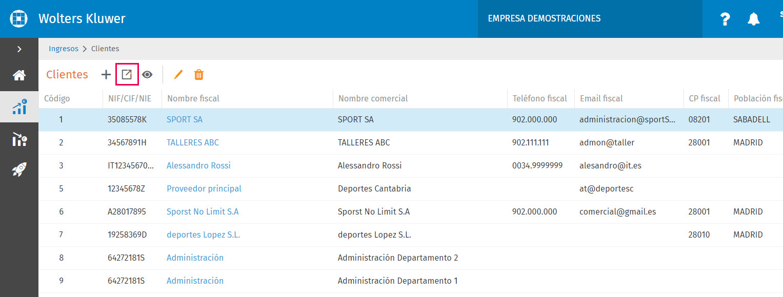 listado clientes