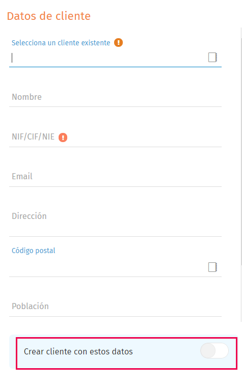 crear cliente