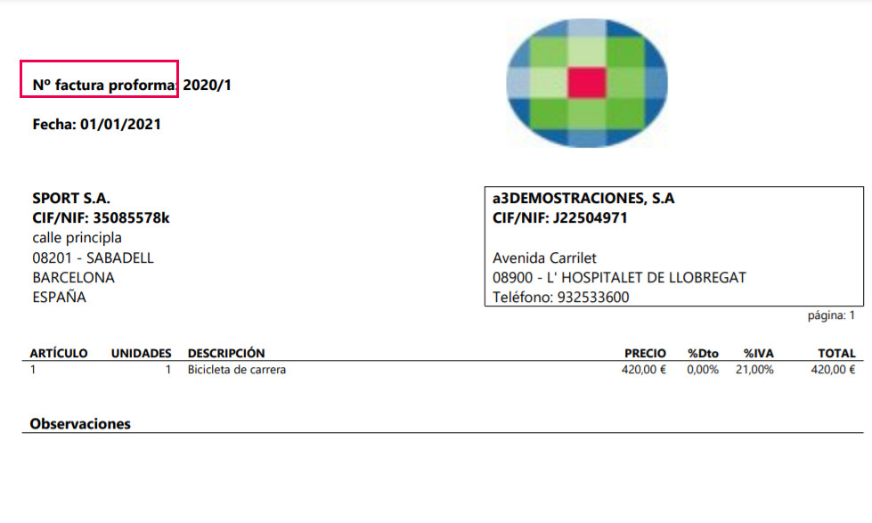 factura proforma