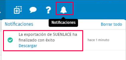 notificacion exportar