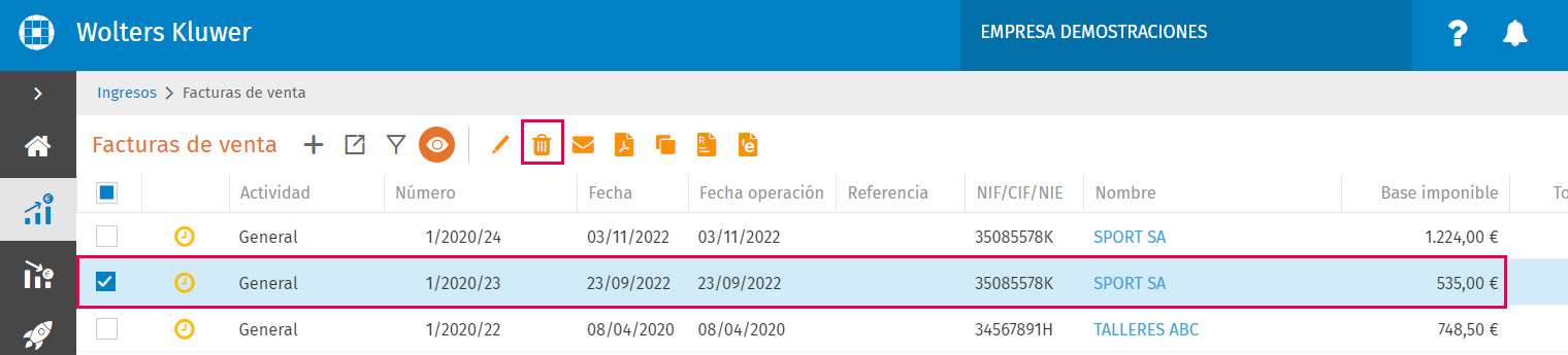 anular factura venta