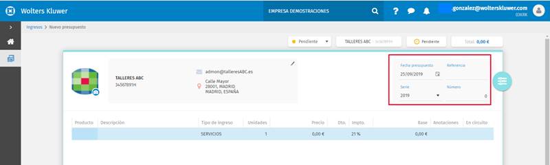 detalle de presupuesto