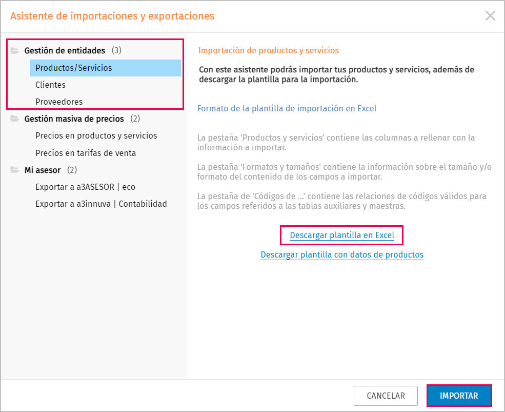 gestion de entidades esquema