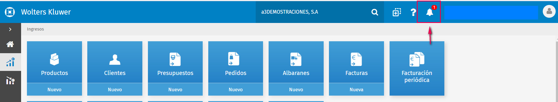 aviso barra superior