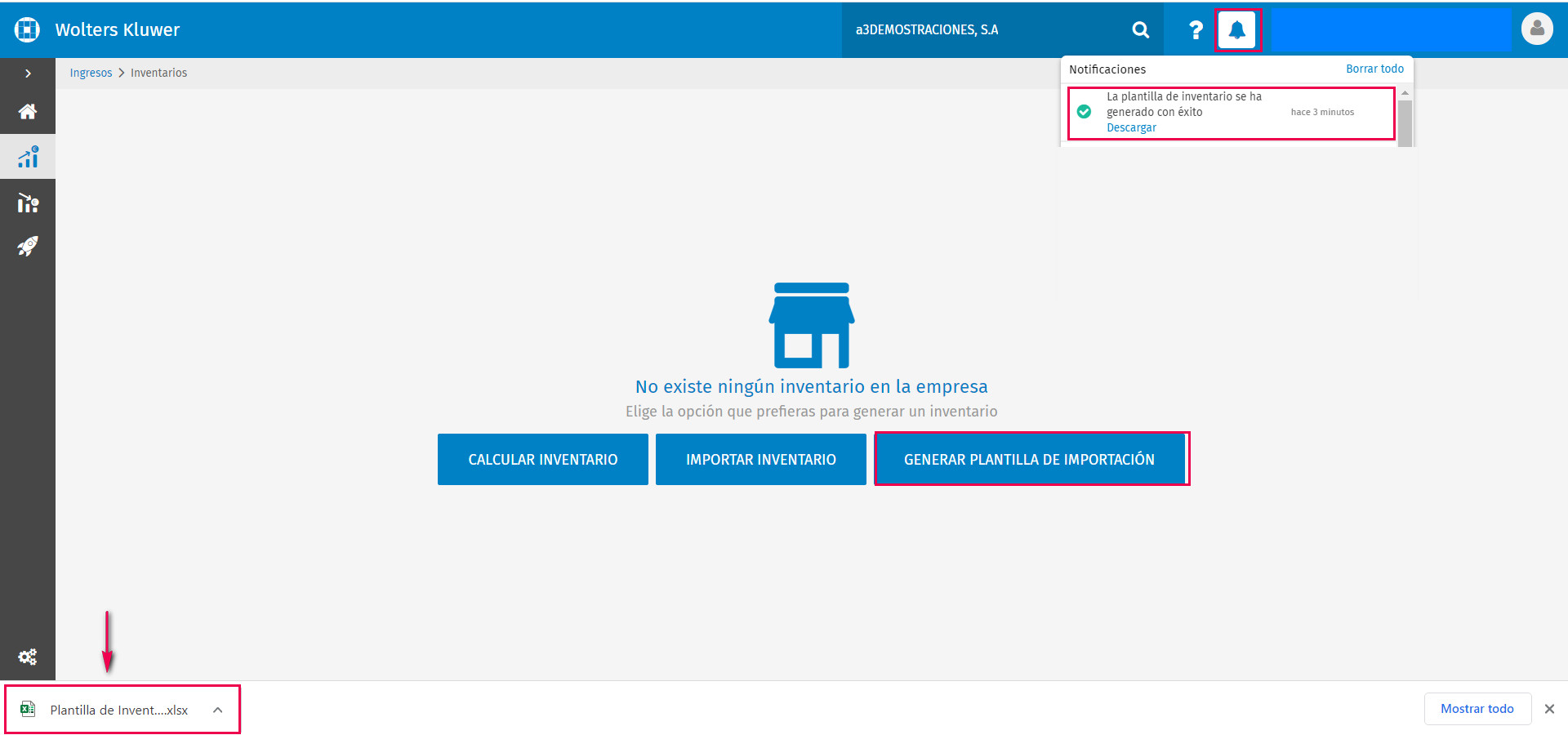 planilla inventario, aviso y descargar