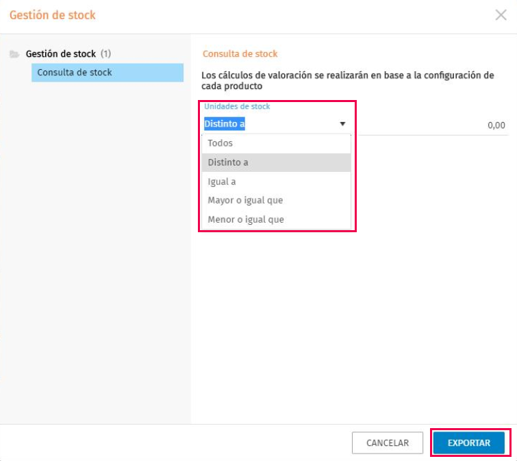 gestion de stock unidades