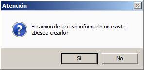 Mensaje camino de acceso informado no existe