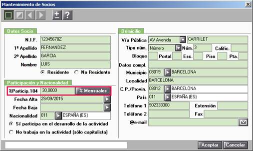 Alta socios capitalistas y Personas Jurídicas