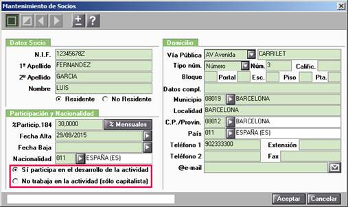Mantenimiento de Socios
