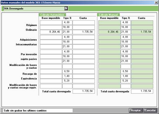 Datos manuales declaración