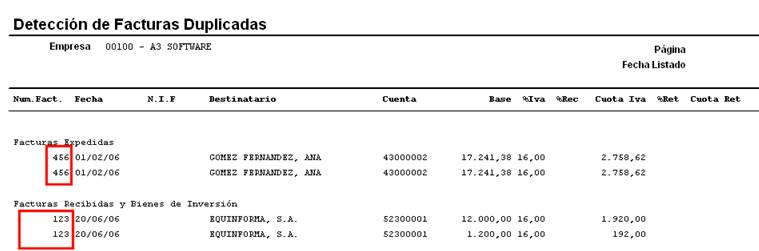 listado facturas