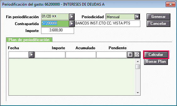 Periodificación calcular plan
