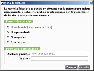 Persona de contacto