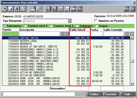 Mantenimiento  plan contable