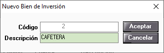 Nuevo Bien de Inversion