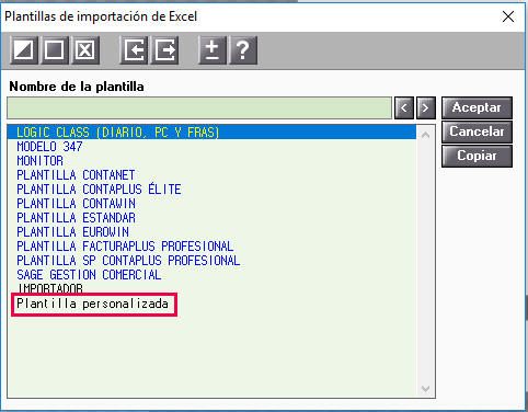 plantilla personalizada
