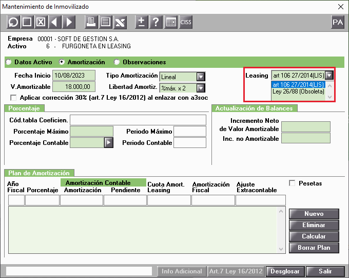 Informar leasing