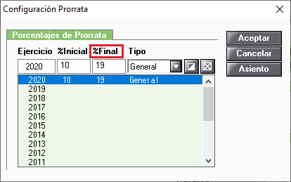 Configuracion de la prorrata general final