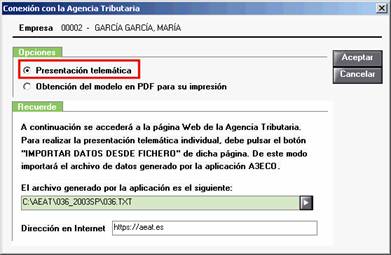 Conexión con la Agencia Tributaria