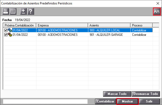 Contabilizacion de Asientos Predefinidos Periodicos Repetir duplicar copiar