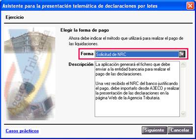 Forma de pago de liquidación